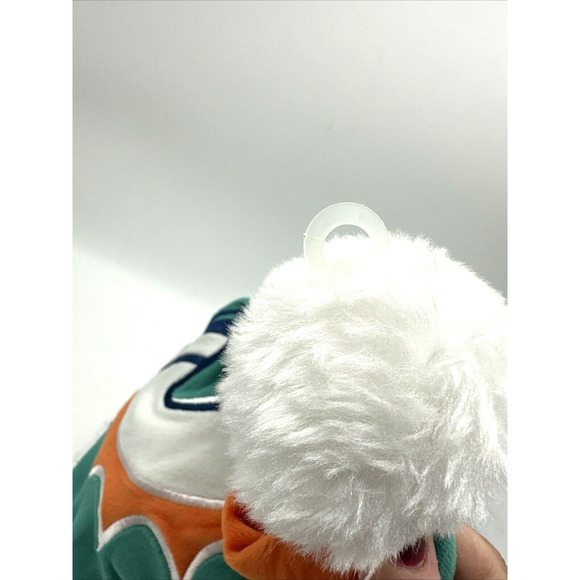 Miami Dolphins Adult Plush NFL Big Logo Solid Color Holiday Santa Hat NWOT - Picture 5 of 7